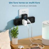 Extensão Elétrica Inteligente Wi-Fi: Controle Total por Voz e App | 3 Tomadas + 3 USB (Tipo-C Incluído) - imagem 5