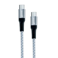 Geonav Cabo USB-C (tipo C) para USB-C (tipo C), 1,5 metros, nylon trançado, UCC04, Cinza/Branco - imagem 1