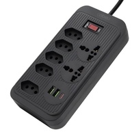 Régua de Energia 5 Tomadas Universais + 3 USB (Tipo C) - 2 Metros 2500W - imagem 2