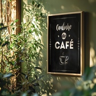 Quadro Decorativo Cantinho do Café - Arte Tipográfica Moderna com Moldura para Cozinha e Escritório - imagem 1