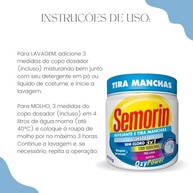 Semorin Tira Manchas em Pó 400g - Alvejante Oxy Power para Roupas Brancas - imagem 4