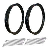Par de Aros de Moto Alumínio Preto Brilhante - Titan 125/150/160 + Raios - imagem 1