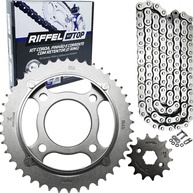 Kit Relação Honda CG 125 Titan ES/KS (00-08) Riffel TOP Aço 1045 com Retentor O-ring - imagem 1
