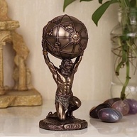 Escultura Atlas The Titan Who Hold The Sky em Resina com Acabamento Bronze - Veronese Design - imagem 3