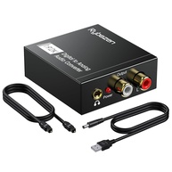 DAC 192KHz Digital to Analog Audio Converter, Aluminum Signal Converter Optical to RCA Converter with Optical Coaxial Cable, Toslink Optical to 3.5mm Adapter for PS4 HD DVD Home Cinema Systems - imagem 1