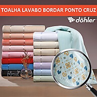 Toalha Lavabo Ponto Cruz Bella Dohler 100% Algodão Aveludada - imagem 1