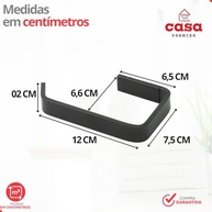 Kit Acessórios para Banheiro Preto Fosco 2 Peças - Porta Toalha e Papeleira Modernos - imagem 4