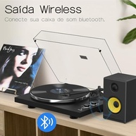 Toca-Discos VEDO Belt-Drive Bluetooth USB | Fidelidade Vinil 33/45 RPM | Gravação Digital PC | Contrapeso Ajustável | Preto 110v/220v - imagem 4