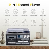 Toca-Discos Vintage 9 em 1: Reviva a Magia do Vinil com Tecnologia Moderna - imagem 3