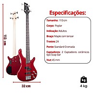 Kit Contrabaixo Ativo Giannini + Amplificador: Comece a Tocar! - imagem 2