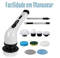 Esfregão Elétrico Giratório 9 em 1 Recarregável - Potente e Versátil para Todos os Ambientes - imagem 4