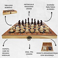 Jogo de Xadrez Profissional em Madeira: Dobrável e Ideal para Todos - imagem 1