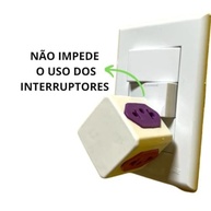 Kit 3 Adaptadores de Tomada Cubo Colorido 4 Saídas - 10A/20A - imagem 4