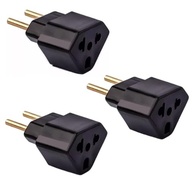 Kit 3 Adaptadores de Tomada Universal 10A/20A 2 Polos - Padrão Brasileiro e Americano (Preto) - imagem 2