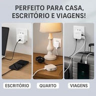 Adaptador Tomada Benjamin Articulado Bivolt com 2 USB: Carregue 4 Dispositivos com Praticidade! - imagem 5