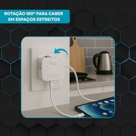 Adaptador Tomada Benjamin Articulado Flexível Bivolt com 4 Entradas (1 USB + 1 USB-C) | Portátil e Seguro 10A - imagem 5