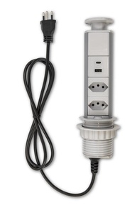 Torre de Tomada Inteligente Cinza: USB-C, USB-A Turbo e 2 Tomadas 20A - imagem 1