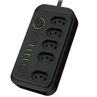 Extensão Premium 2m com 5 Tomadas, 4 USB + 1 USB-C: Carregamento Rápido e Seguro - imagem 2