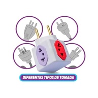 KIT 3 Adaptadores Benjamim Cubo 3D Premium: Mais Tomadas e Segurança para Sua Casa! - imagem 5