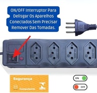 Régua Extensora Universal Bivolt com Filtro de Linha e Fusível de Segurança - 6 Tomadas - imagem 4