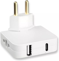 Adaptador Tomada Benjamin 4 em 1 Articulado: 2 Tomadas, 1 USB e 1 USB-C Bivolt - imagem 3