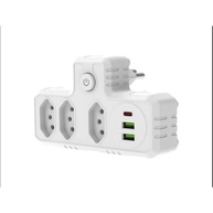Extensão Universal Portátil 3 Tomadas + 2 USB + 1 Tipo-C: Carregue Tudo em Qualquer Lugar! - imagem 4