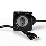 Adaptador Energy Cube Gshield: Multiplicador de Tomadas Bivolt com USB-A, Tipo C e Proteção contra Sobretensão - Preto - imagem 1