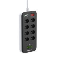 Régua de Energia 8 Tomadas + 4 USB 2M N&Y: Organize e Proteja seus Dispositivos - imagem 4