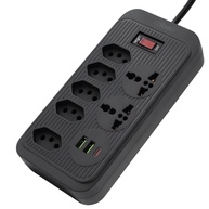 Régua de Energia 5 Tomadas Universais + 3 USB (Tipo C) - 2 Metros 2500W - imagem 1