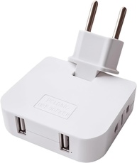 Adaptador T Articulado 2 Tomadas AC + 2 USB: Organize e Carregue Tudo! - imagem 1