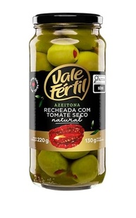 Azeitona Verde em Conserva com Recheio de Tomate Seco Vale Fértil Vidro 130g - imagem 2