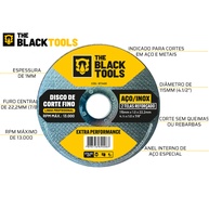 Discos de Corte Inox Fino: Kit 200 Peças The Black Tools - imagem 2
