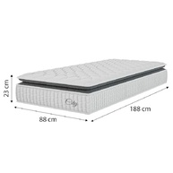 Cama Box com Colchão Solteiro Molas Ensacadas City Pillow Top 88x188x61cm em Tecido Linho Branco/Preto - Conforto Premium com Design Moderno - imagem 5