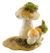 Top Collection Estátua Miniatura de Sapos em Cogumelos - Decoração Encantadora para Jardim e Fadas - imagem 1