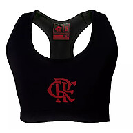 Top Feminino Alça Larga Flamengo Preto - Oficial CRF - imagem 1