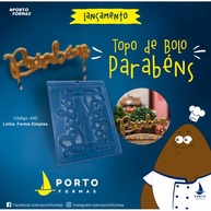 Topo de Bolo Parabéns: Formas de Acetato Simples - imagem 1