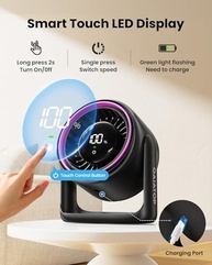 Ventilador de Mesa Gaiatop com Controle de Toque, Bateria 4000mAh, Silencioso e Recarregável USB-C - imagem 3
