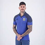 Polo Umbro Santos Viagem 2023 Azul: Estilo e Conforto para Torcedores - imagem 2