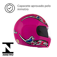 Capacete Moto Feminino Rosa Floral Pro Tork - imagem 2