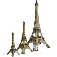 Torre Eiffel Decorativa em Metal - Conjunto com 4 Peças em Bronze Vintage, 10-22cm, Ideal para Decoração Parisiense - imagem 2
