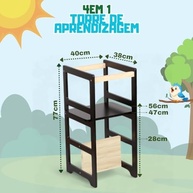 Decoratta Torre Aprendizagem Montessoriana 4x1 - Cadeirão + Mesinha Infantil em Madeira Maciça - imagem 4