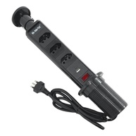Torre de Tomada Retrátil Preta: 3 Tomadas 20A + USB e Tipo C - Organize e Carregue! - imagem 1