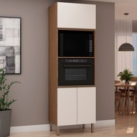 Torre Quente 3 Portas Ebano Fosco/Off White Fosco 1307 - Organize sua cozinha com estilo - imagem 1