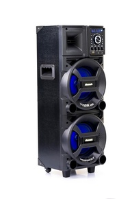 Caixa de Som Amplificada Amvox ACA 1101 Black Duplo 8: Som Potente e Conectividade Total! - imagem 1