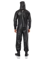 Conjunto Capa de Chuva Masculina Pioneira em PVC Preto Refletiva com Capuz e Zíper - Proteção Total! - imagem 4