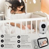 Babá Eletrônica com Visão Noturna HD, Áudio Bidirecional e Monitor LCD - Segurança Total para Bebês - imagem 5