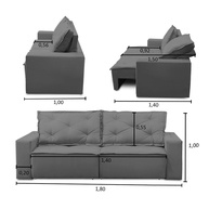 Sofá Retrátil e Reclinável 3 Lugares: Conforto Total! - imagem 2