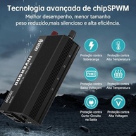 Inversor Veicular 3000W 12V para 110V: Energia Portátil com Onda Senoidal Modificada e Proteção Total - imagem 3