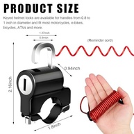 Trava Antifurto para Capacete de Moto e Bicicleta com 2 Chaves - Segurança Total - imagem 3