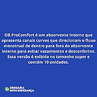 OB Absorvente Interno Super – 10 Unidades de Proteção Total - imagem 2